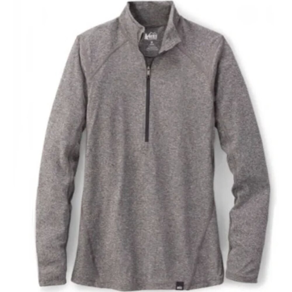 REI COOP Lightweight Base Layer Half-Zip Top in Gray Outdoor Gorpcore - Size S